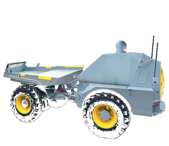 CERBERUS UGV — transparent render showing articulated chassis, armored front box, and modular payload bed